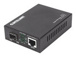 Intellinet Gigabit PoE+ Media Converter, 1 x 1000Base-T RJ45 Port to 1 x SFP Port, PoE+ Injector