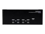 DVI USB KVM-switch för tre skärmar med 4 portar, audio och USB 2.0-hubb